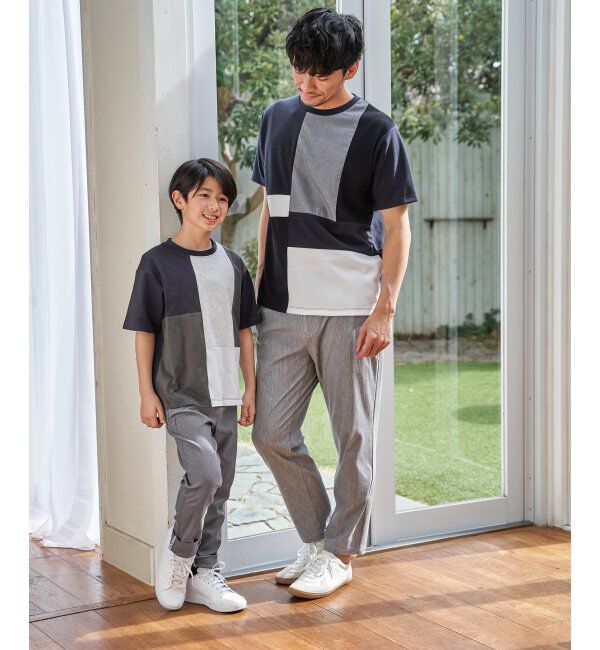 ikka kids「【親子コーデ】冷感ブロックスTシャツ（120~160cm）」|Tシャツ・カットソー|