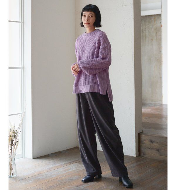 Lbc with Life「畦ビッグシルエットカラーニット」|カーディガン|