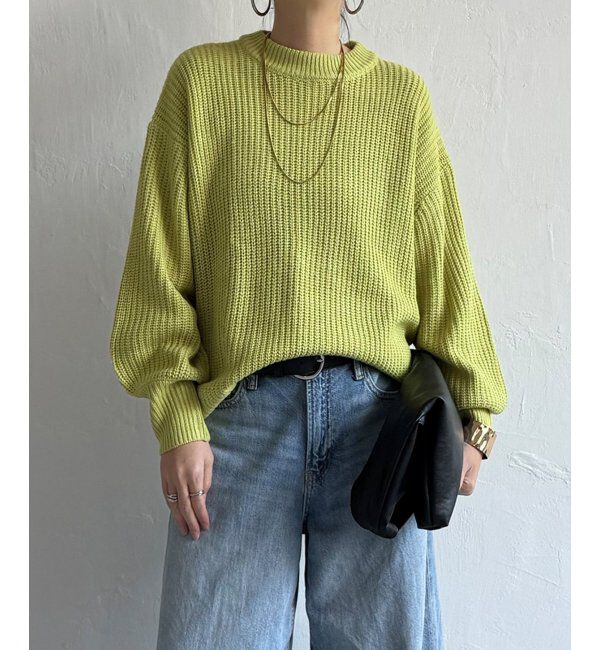 Lbc with Life「畦ビッグシルエットカラーニット」|カーディガン|