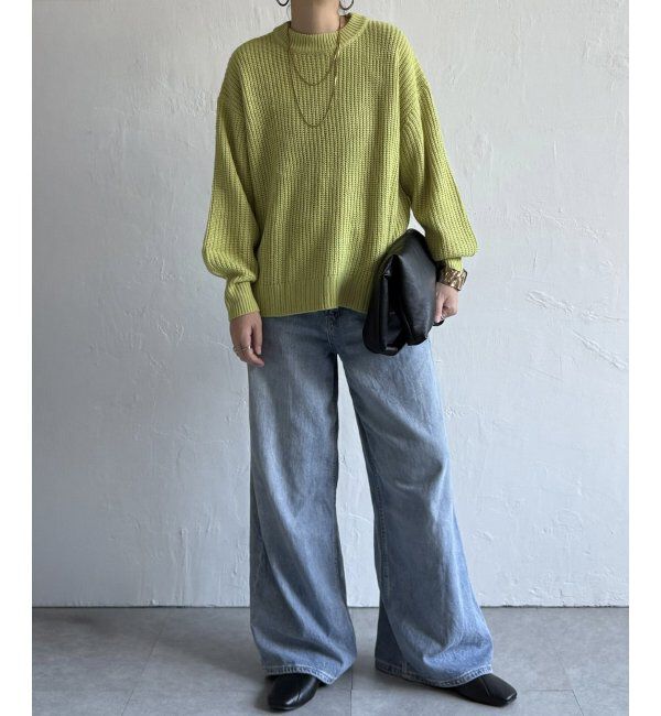 Lbc with Life「畦ビッグシルエットカラーニット」|カーディガン|