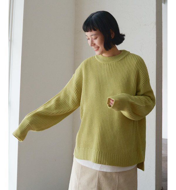 Lbc with Life「畦ビッグシルエットカラーニット」|カーディガン|