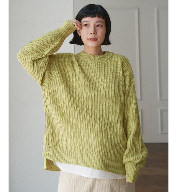 Lbc with Life「畦ビッグシルエットカラーニット」|カーディガン|