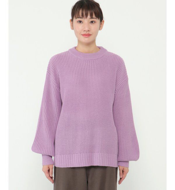 Lbc with Life「畦ビッグシルエットカラーニット」|カーディガン|