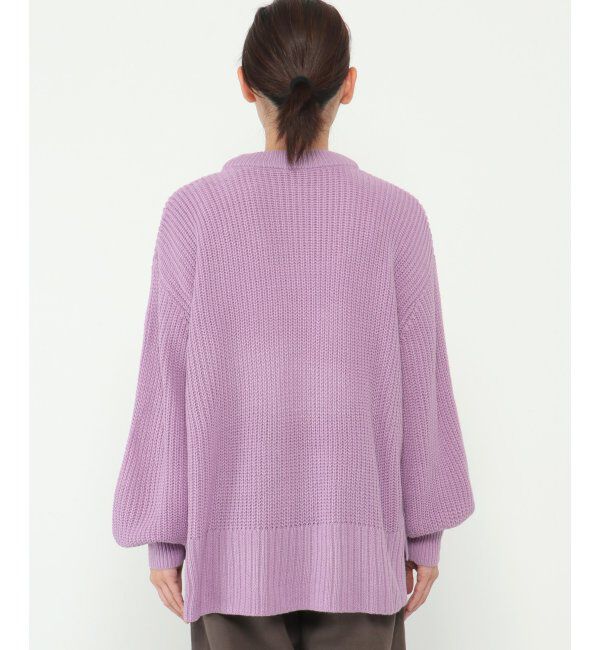 Lbc with Life「畦ビッグシルエットカラーニット」|カーディガン|