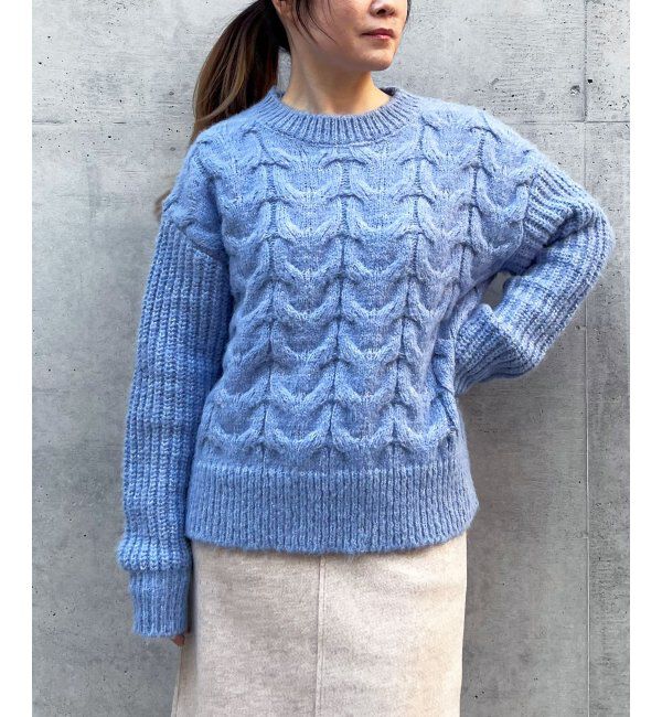 Lbc with Life「ふんわりケーブルニット」|カーディガン|