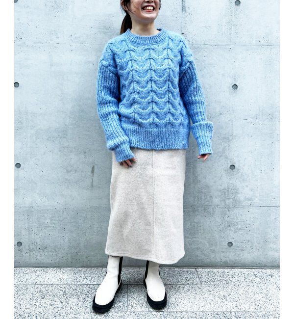 Lbc with Life「ふんわりケーブルニット」|カーディガン|