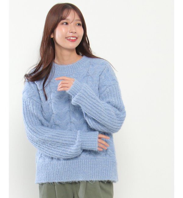 Lbc with Life「ふんわりケーブルニット」|カーディガン|