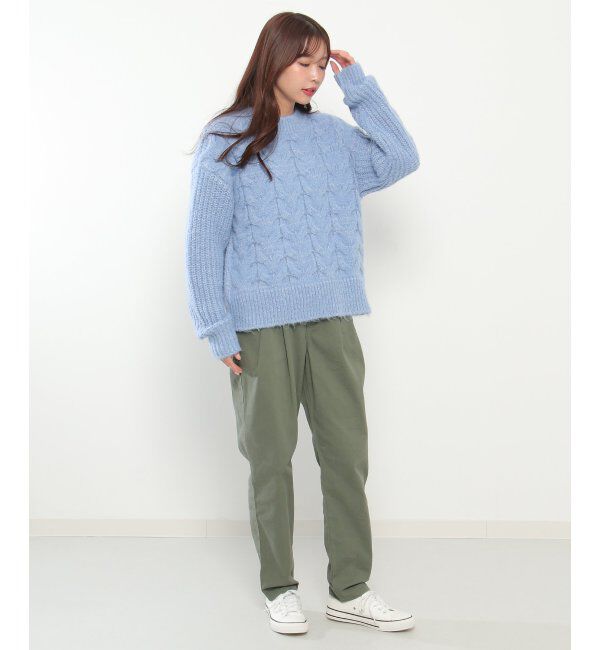 Lbc with Life「ふんわりケーブルニット」|カーディガン|