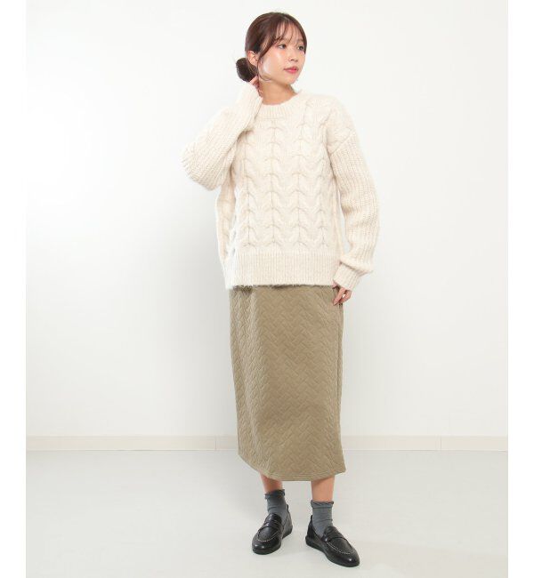 Lbc with Life「ふんわりケーブルニット」|カーディガン|