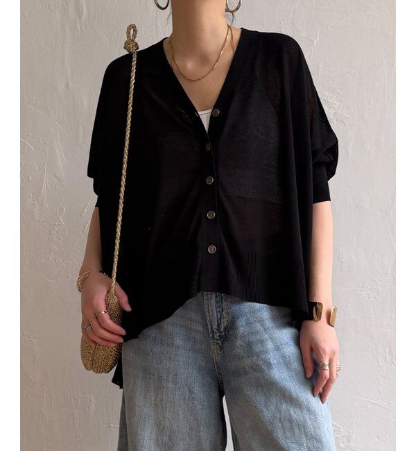 Lbc with Life「接触冷感ドルマンカーディガン」|カーディガン|ブラック