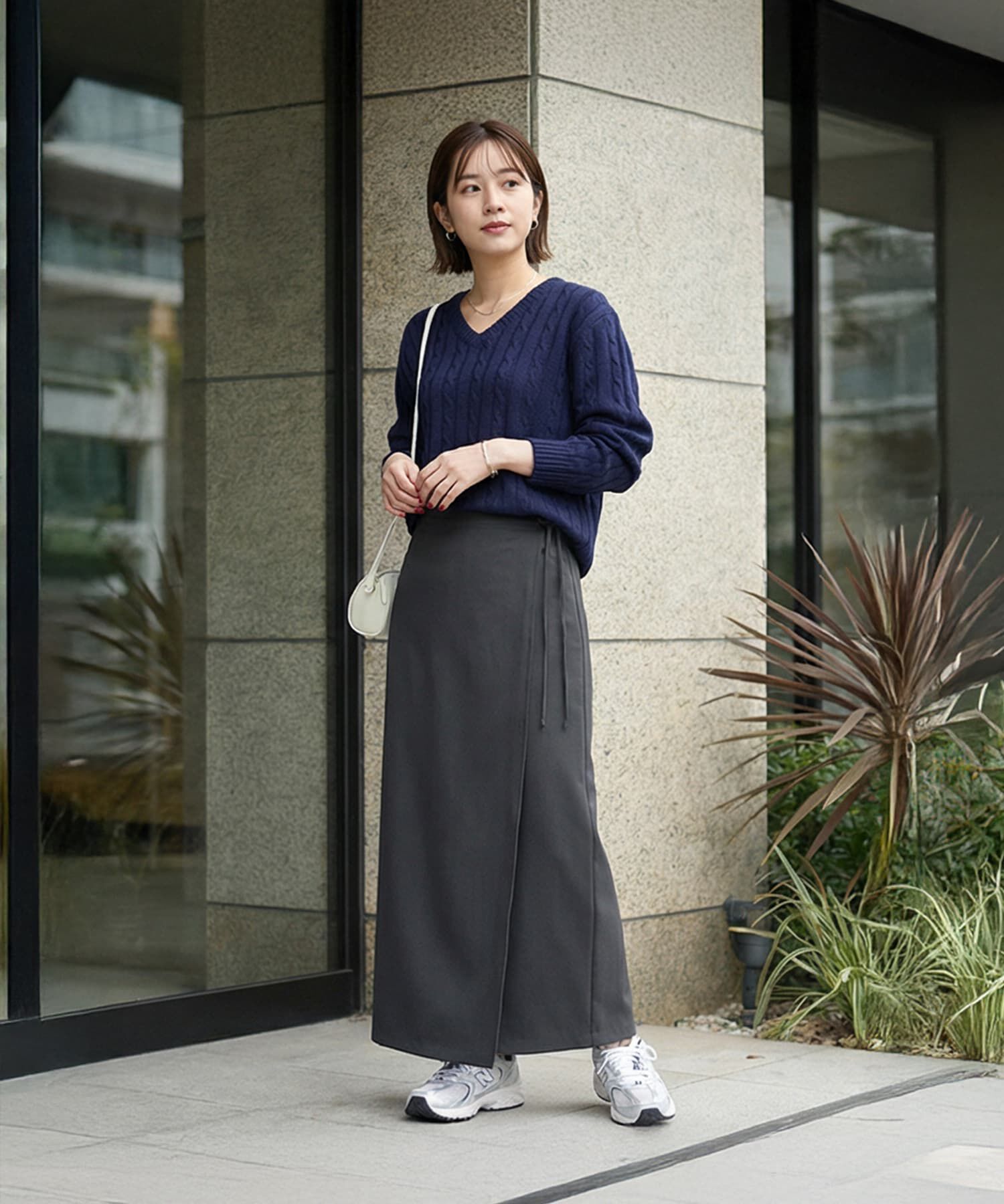 STYLE DELI「ストレートケーブルVネックニットトップス」|ニット・セーター|