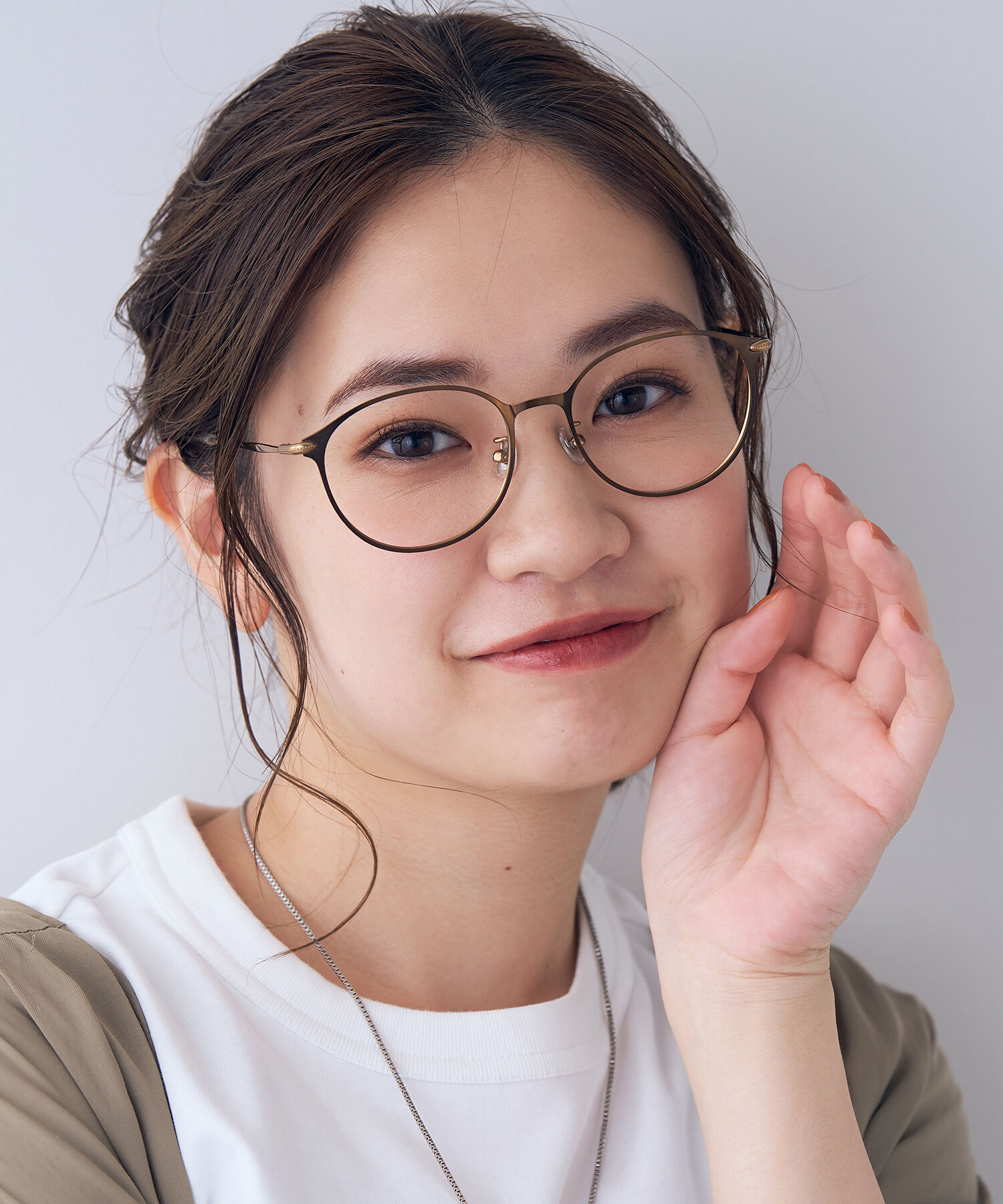  「ボストン型 メガネ｜丸みのあるメタルのボストンフレーム/CLASSIC レンズ交換券付き」|メガネ|ブラウン系その他1