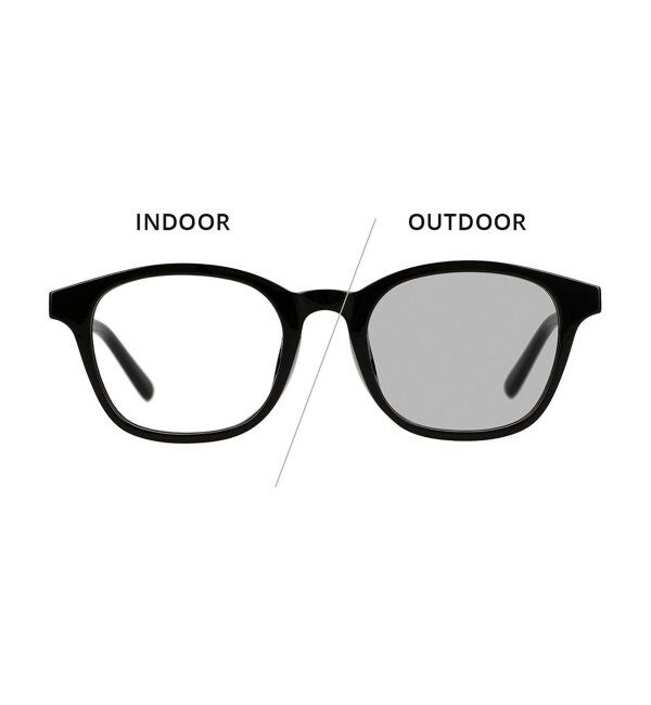  「【WEB限定】ウェリントン型 調光サングラス | カラーレンズ 軽量 紫外線対策 UVカット レンズの色が変わる」|サングラス|