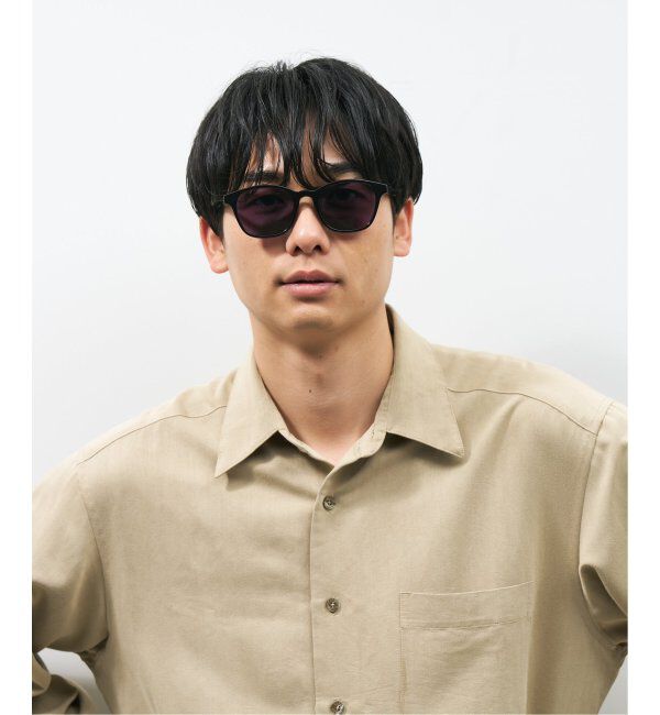  「【WEB限定】ウェリントン型 調光サングラス | カラーレンズ 軽量 紫外線対策 UVカット レンズの色が変わる」|サングラス|