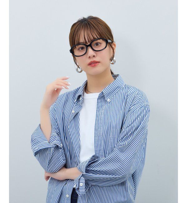  「ウェリントン型 メガネ | 横長 黒縁フレーム 太縁 伊達メガネ ユニセックス CLASSIC  レンズ交換券付」|メガネ|