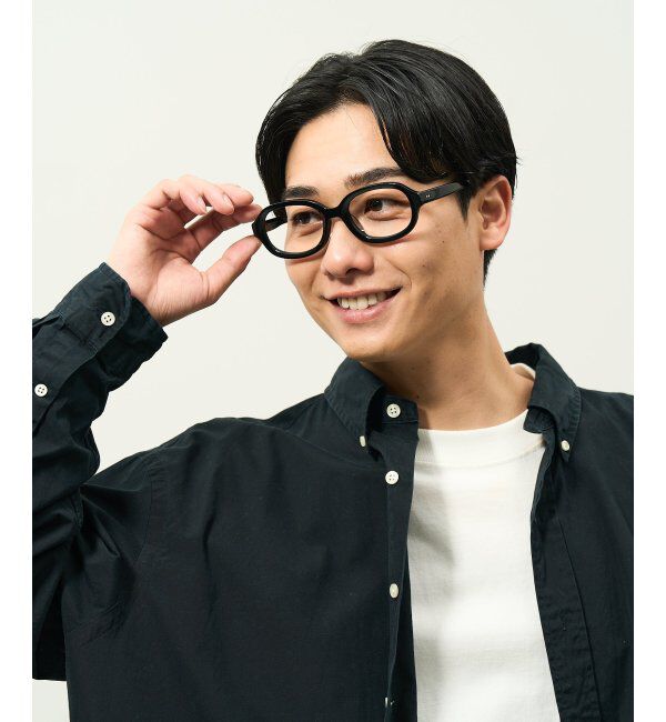  「ウェリントン型 メガネ | 横長 黒縁フレーム 太縁 伊達メガネ ユニセックス CLASSIC  レンズ交換券付」|メガネ|
