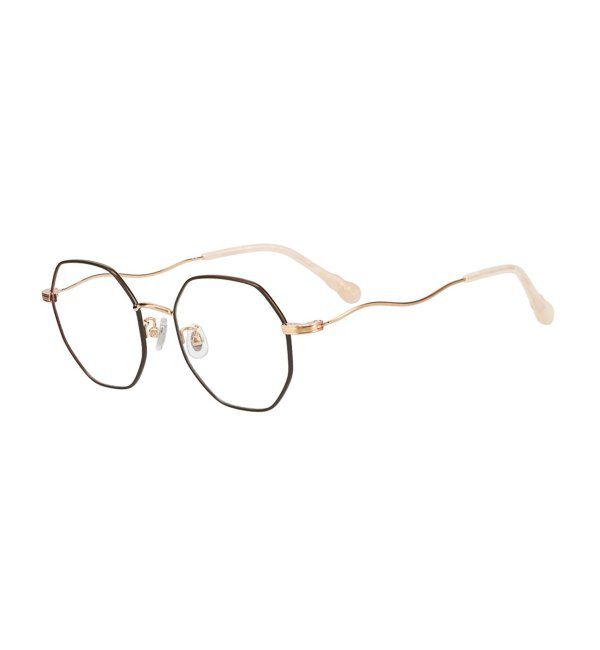  「Zoff｜Kirimaru ウェリントン型 メガネ   多角形フレーム 伊達メガネ うねうね 小顔効果 レンズ交換券付」|メガネ|