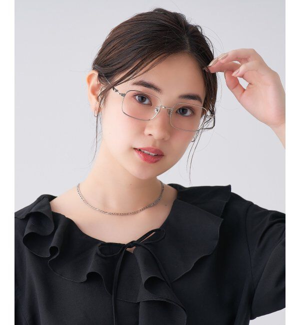  「Zoff｜TRAD メガネ | 四角 メタルフレーム 伊達メガネ 度付き 読書 ビジネス   レンズ交換券付」|メガネ|シルバー