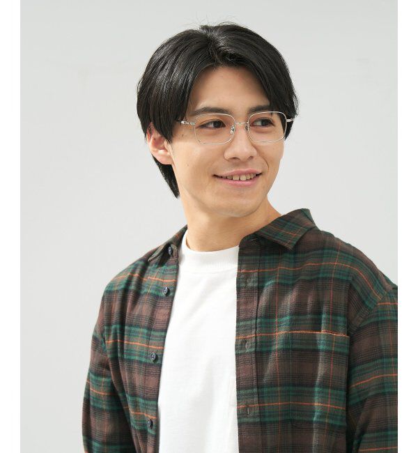  「Zoff｜TRAD メガネ | 四角 メタルフレーム 伊達メガネ 度付き 読書 ビジネス   レンズ交換券付」|メガネ|