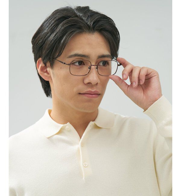  「Zoff｜TRAD メガネ | 四角 メタルフレーム 伊達メガネ 度付き 読書 ビジネス   レンズ交換券付」|メガネ|