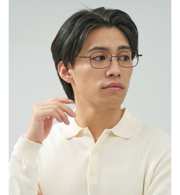  「Zoff｜TRAD メガネ | 四角 メタルフレーム 伊達メガネ 度付き 読書 ビジネス   レンズ交換券付」|メガネ|