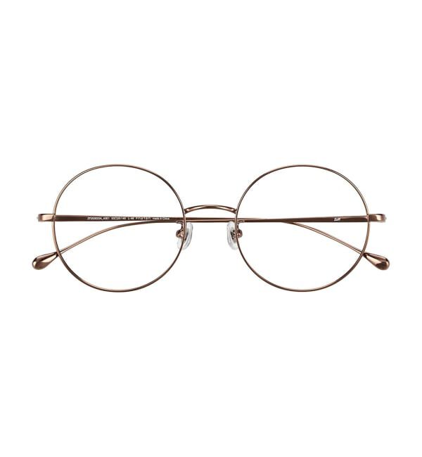  「ラウンド型 メガネ | 丸型 小顔効果 チタン 軽量 メタル 伊達・度付き ユニセックス Zoff  レンズ交換券付」|メガネ|