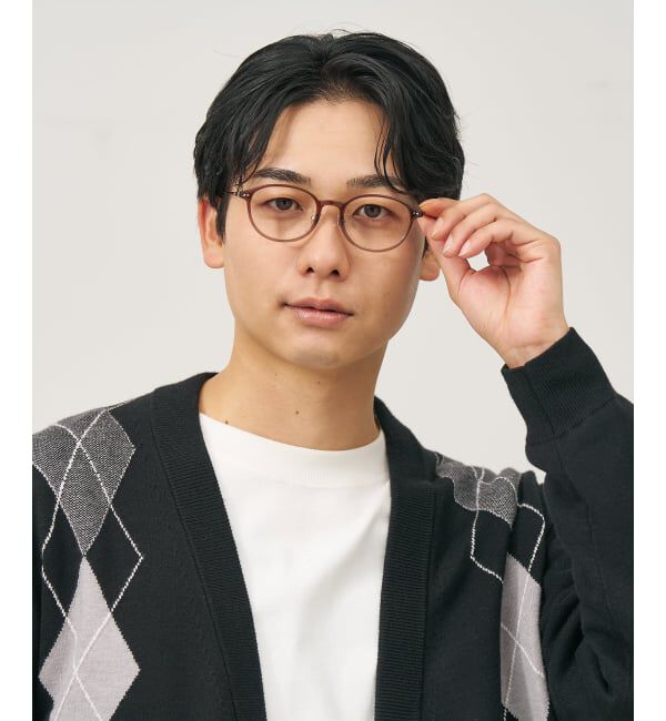  「ボストン型 メガネ | チタン 軽量 メタル コンビネーションフレーム TITANIUM (ビジネス) レンズ交換券付」|メガネ|