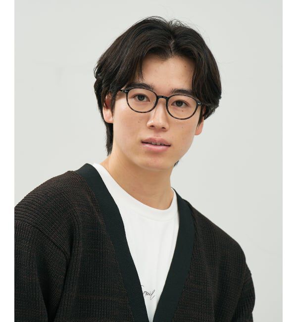  「ボストン型 メガネ | チタン 軽量 メタル コンビネーションフレーム TITANIUM (ビジネス) レンズ交換券付」|メガネ|