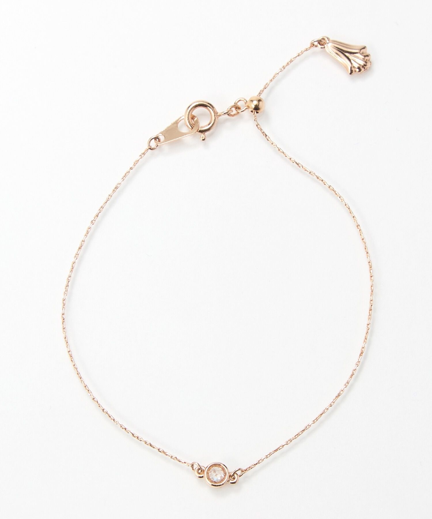 Phoebe「【金属アレルギー対応】プチベゼルストーンブレスレット　シャンパンゴールド」|ブレスレット・バングル|