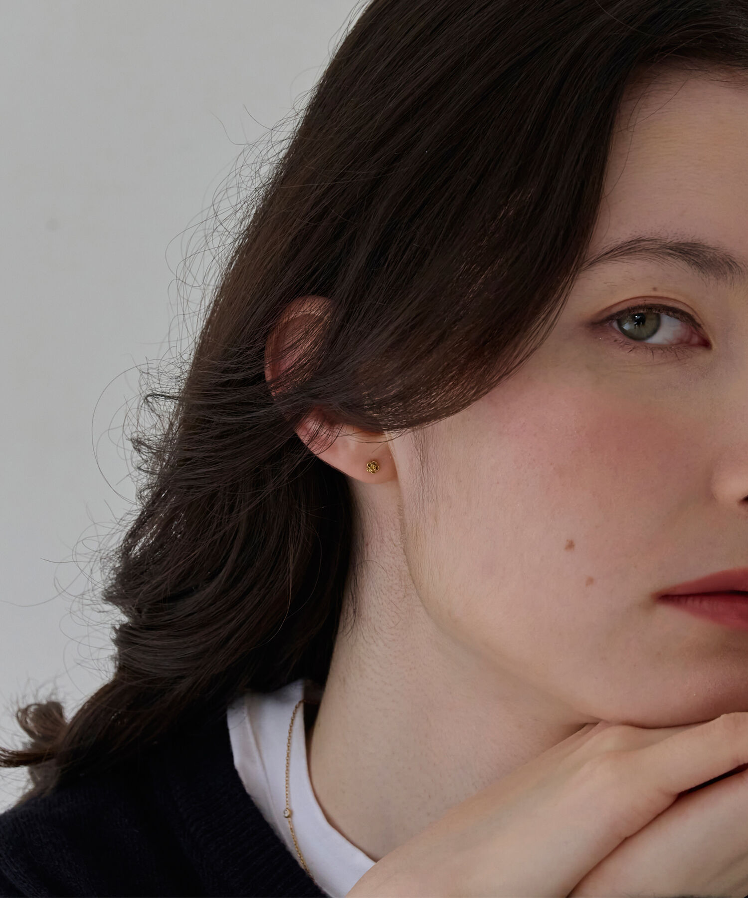 Phoebe「【金属アレルギー対応】メタルオーバルグレースピアス　ゴールド/サージカルステンレス」|ピアス|