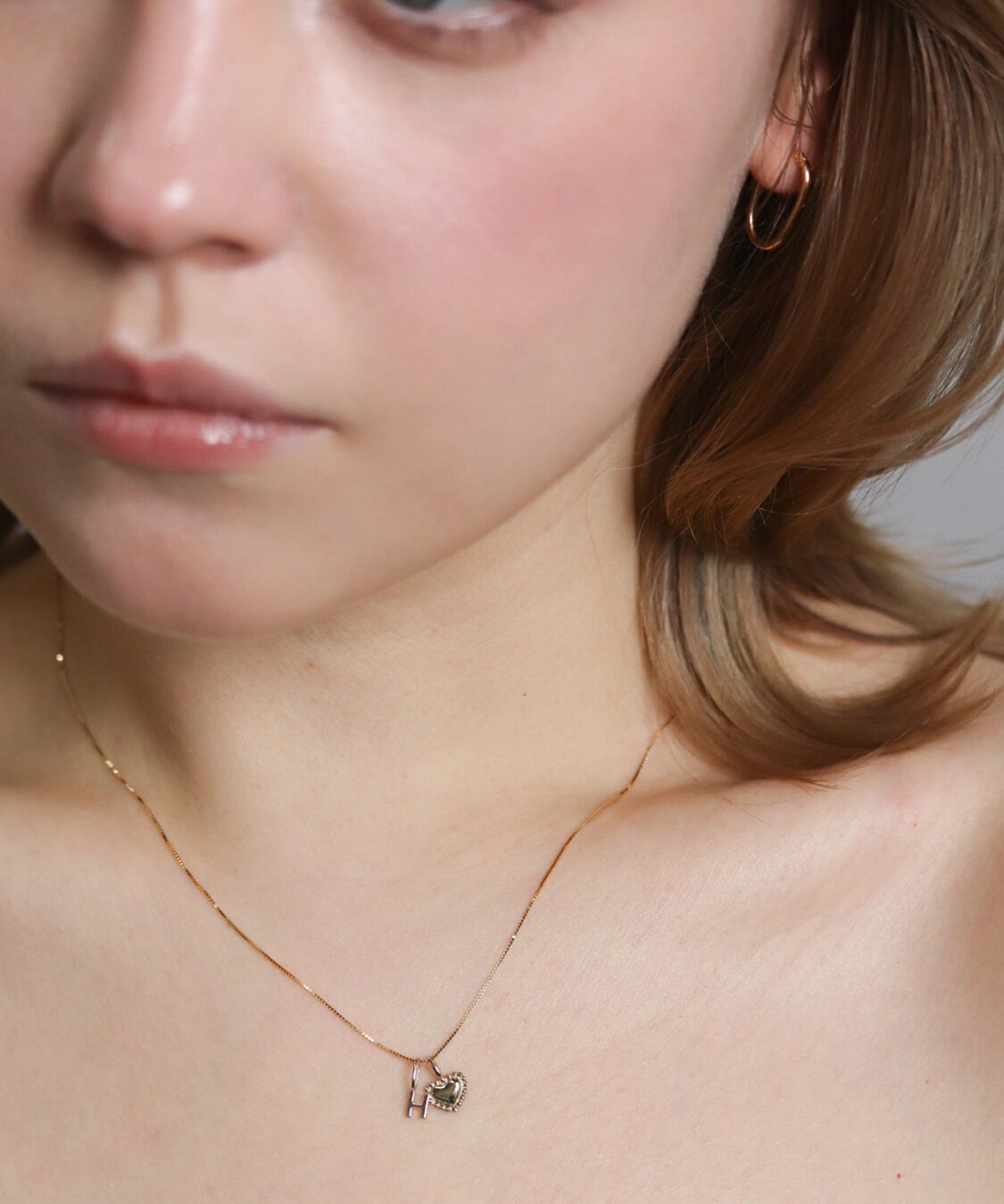  「ゴールド イニシャル チャーム | K10YG」|ネックレス|