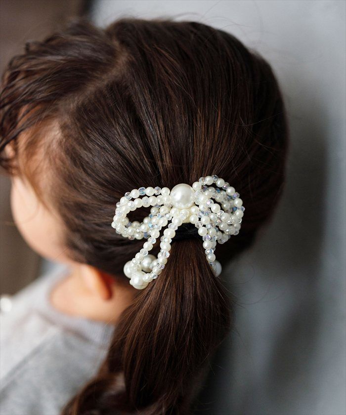 BACKYARD FAMILY「ヘアゴム リボン キッズ 通販 Rora ローラ きらめきパール 髪ゴム 髪飾り 髪どめ 髪留め」|その他|