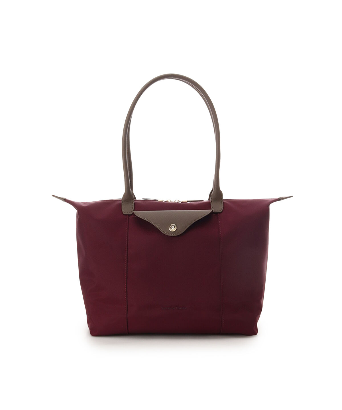 Samantha Thavasa「ナイロン&times;スプリットレザー カジュアルトートバッグ」|トートバッグ|ワインレッド