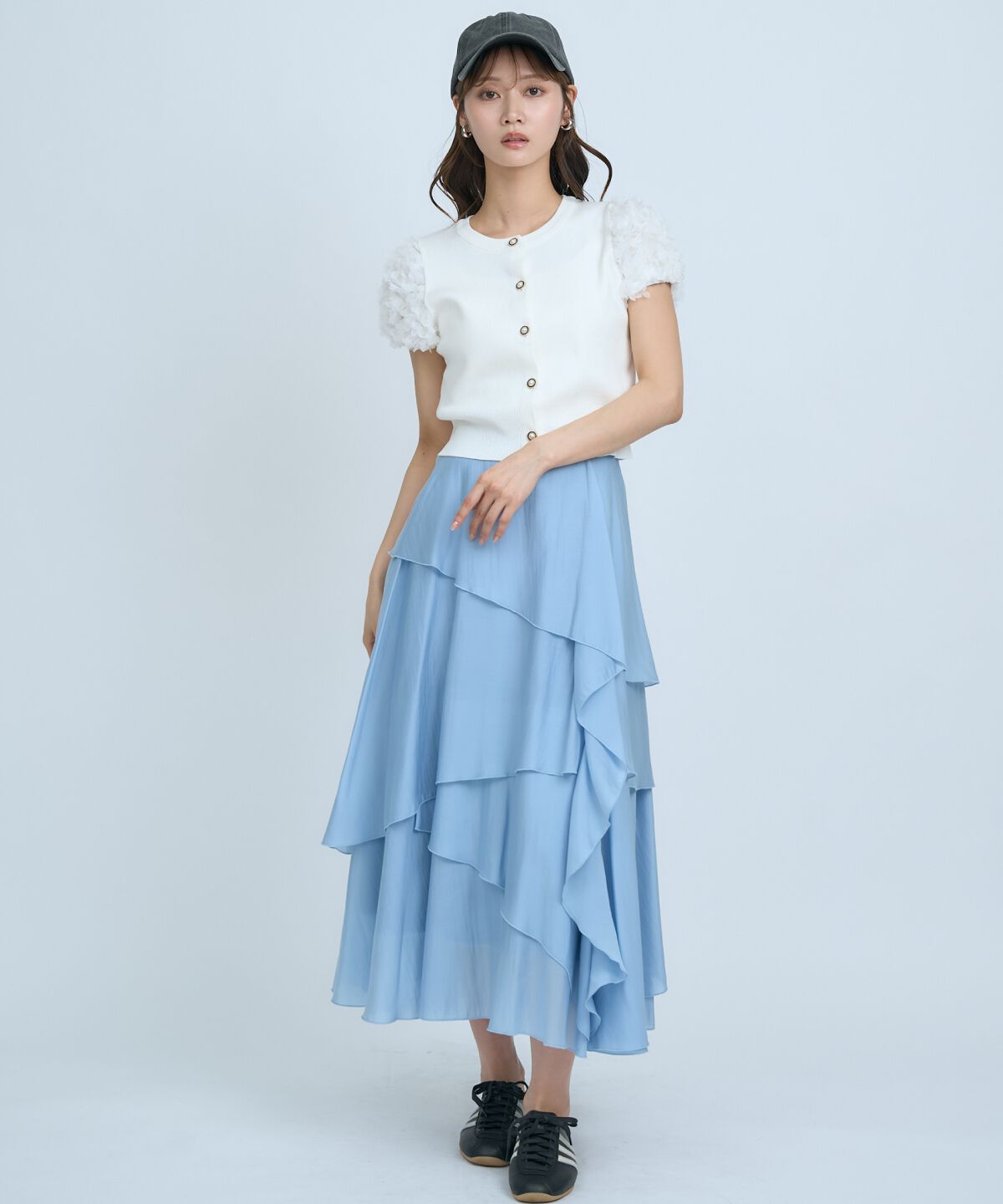 アンドクチュール「フラワーチュールスリーブカーディガン」|カーディガン|