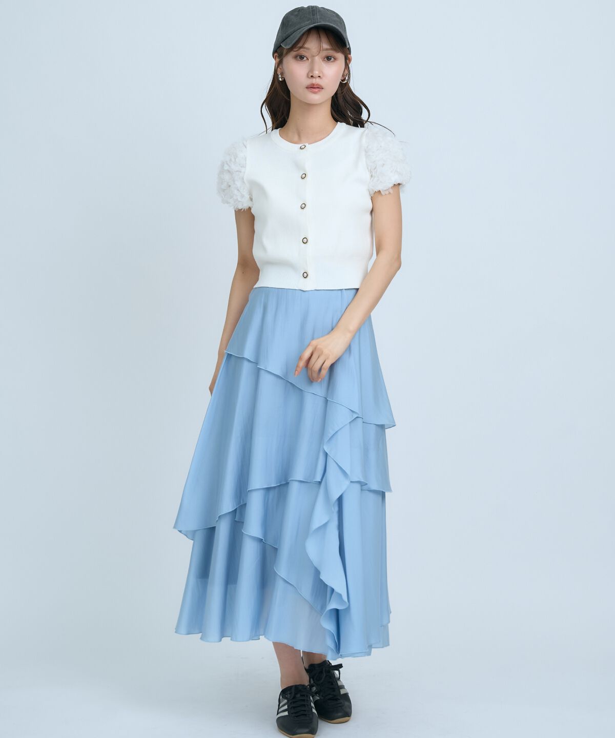 アンドクチュール「フラワーチュールスリーブカーディガン」|カーディガン|