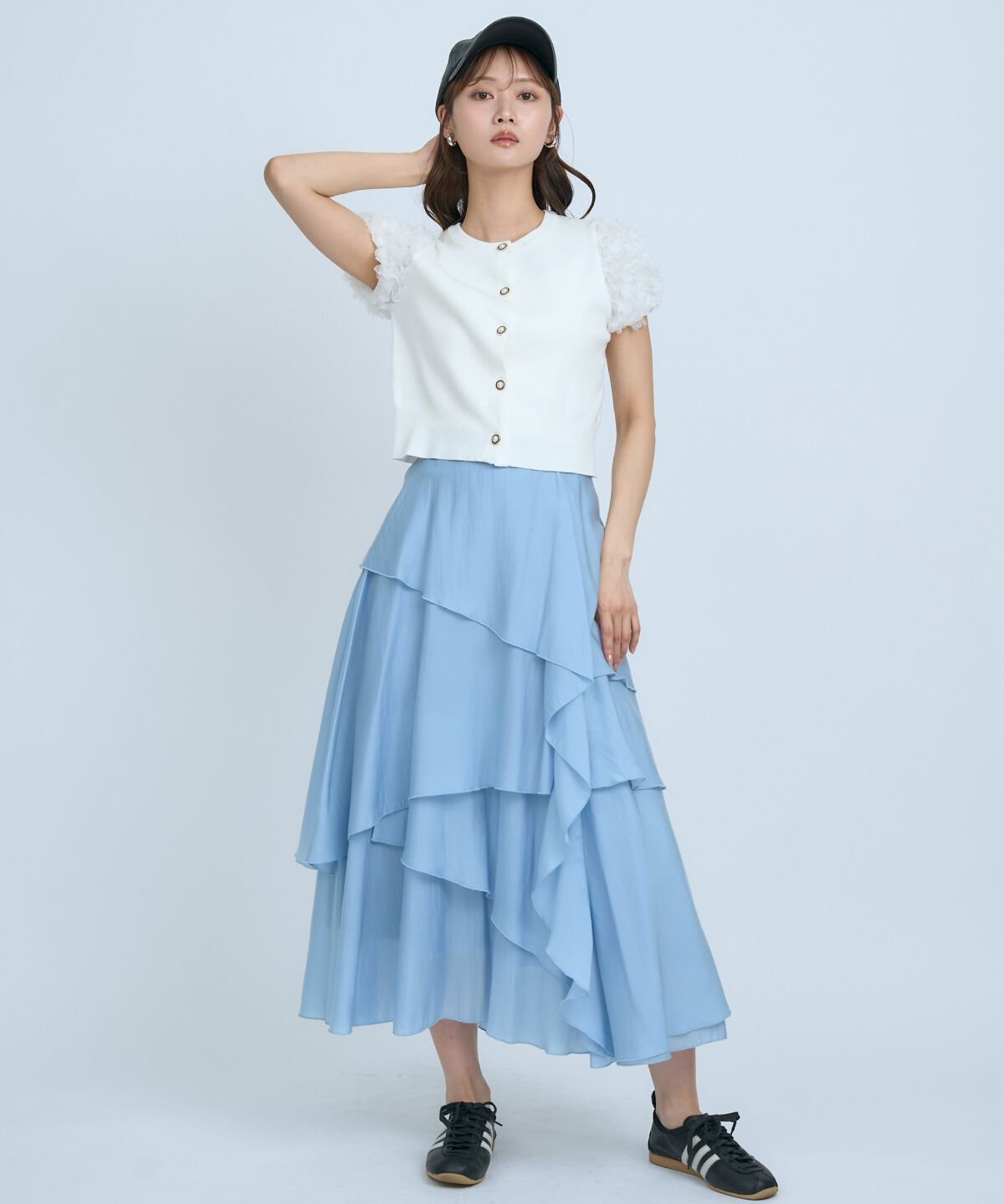 アンドクチュール「フラワーチュールスリーブカーディガン」|カーディガン|