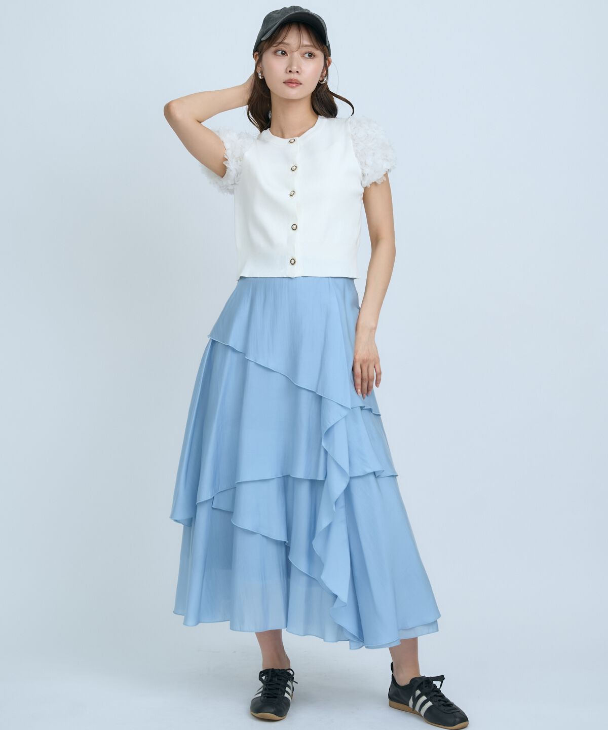 アンドクチュール「フラワーチュールスリーブカーディガン」|カーディガン|