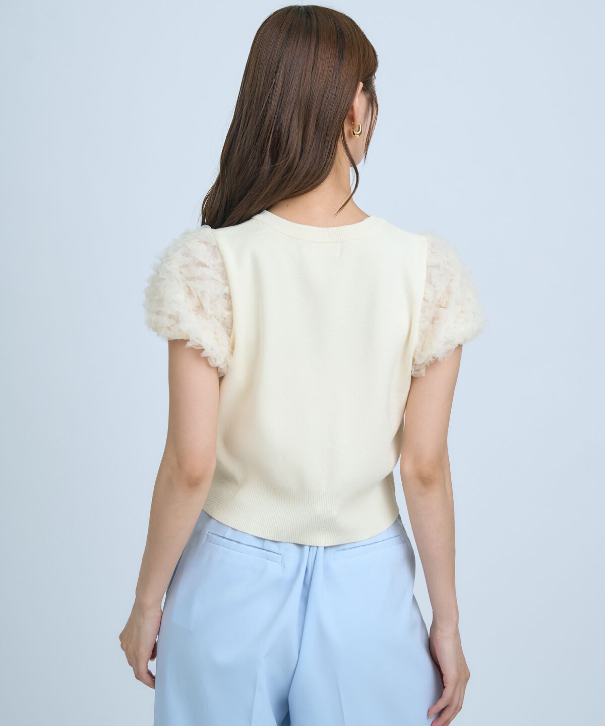 アンドクチュール「フラワーチュールスリーブカーディガン」|カーディガン|