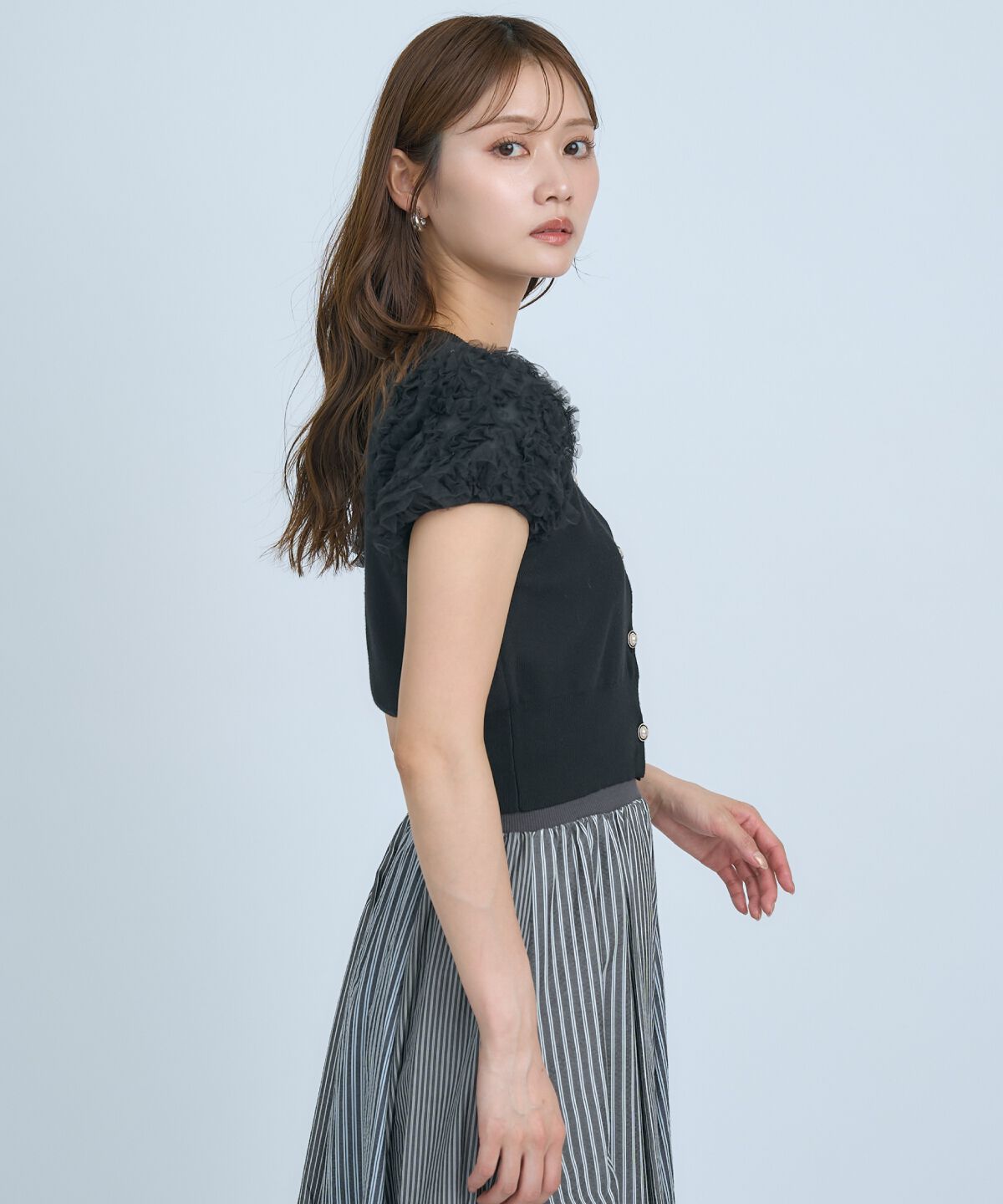 アンドクチュール「フラワーチュールスリーブカーディガン」|カーディガン|