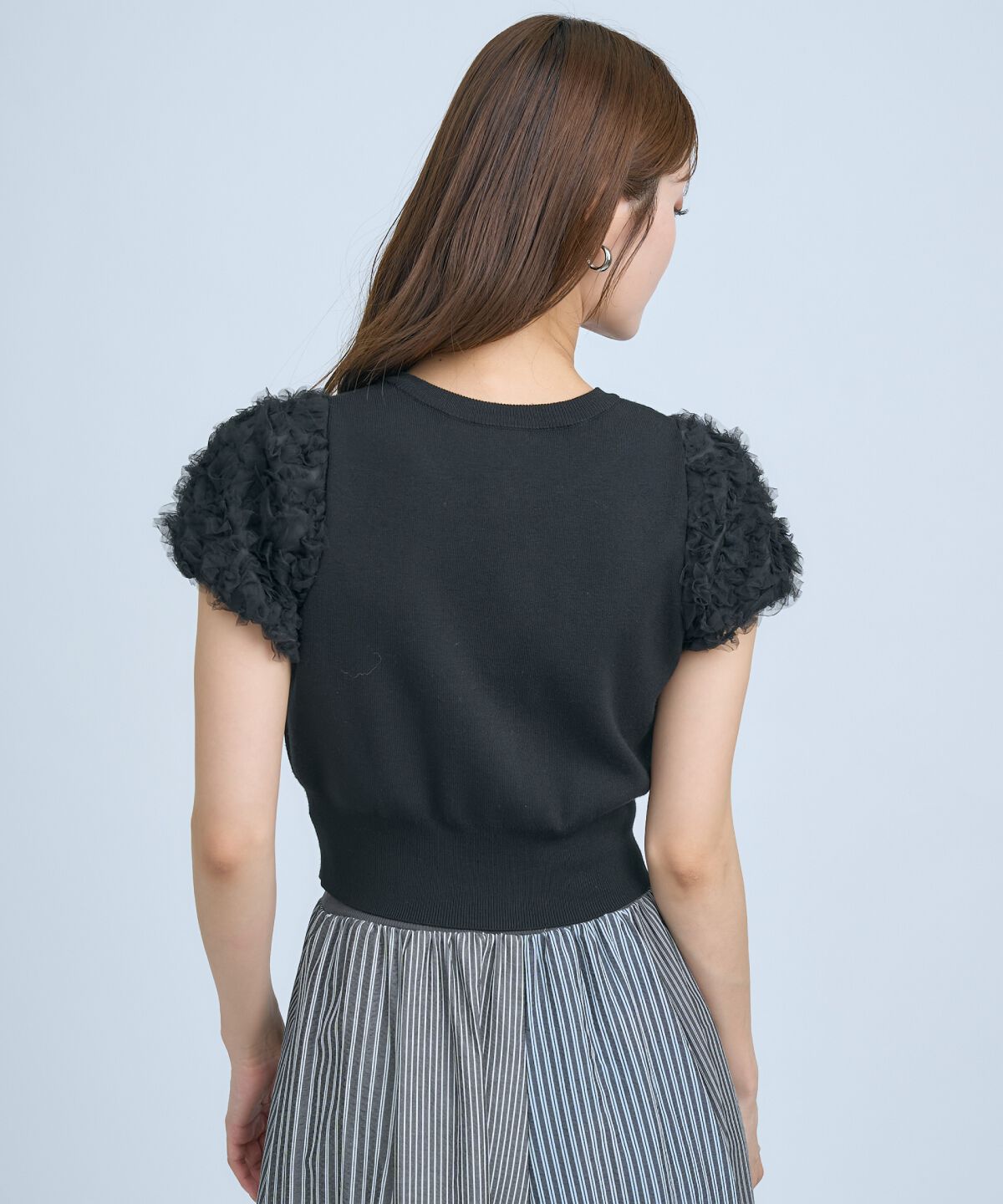 アンドクチュール「フラワーチュールスリーブカーディガン」|カーディガン|