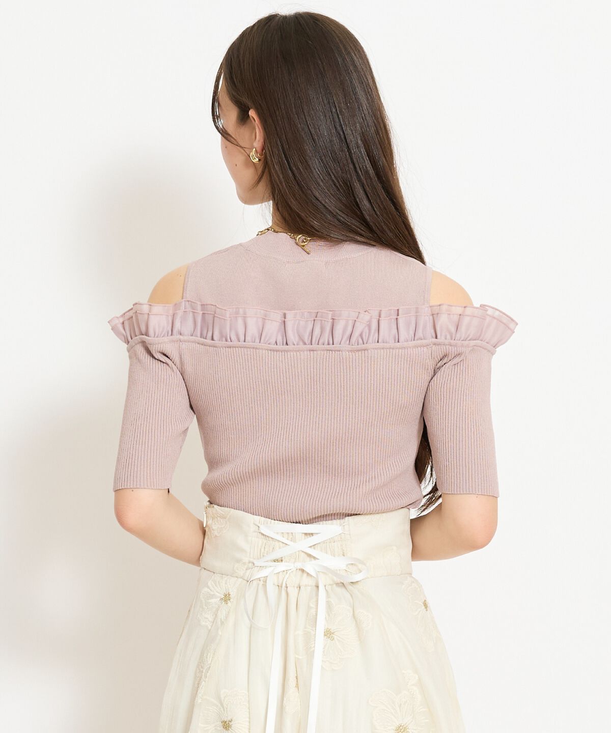 WILLSELECTION「フリルレイヤードリブニット」|ニット・セーター|