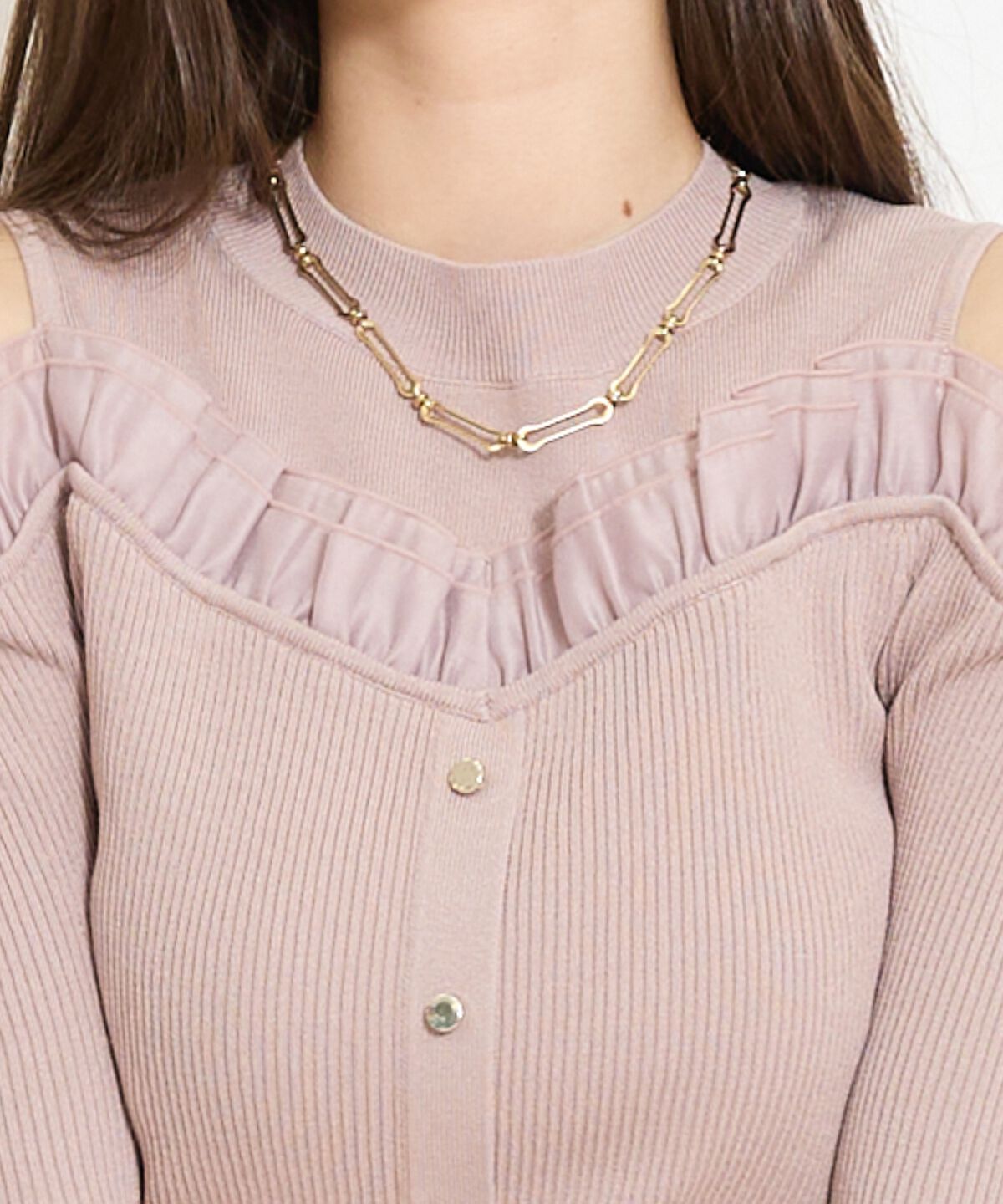 WILLSELECTION「フリルレイヤードリブニット」|ニット・セーター|