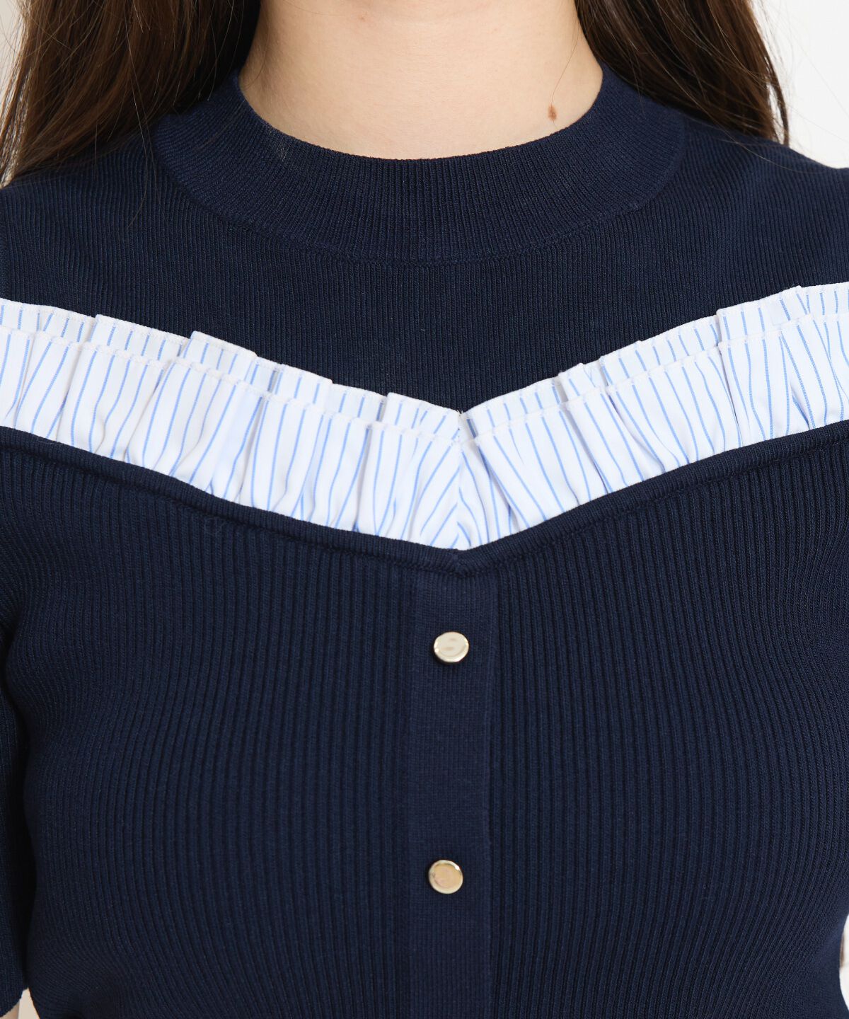 WILLSELECTION「フリルレイヤードリブニット」|ニット・セーター|