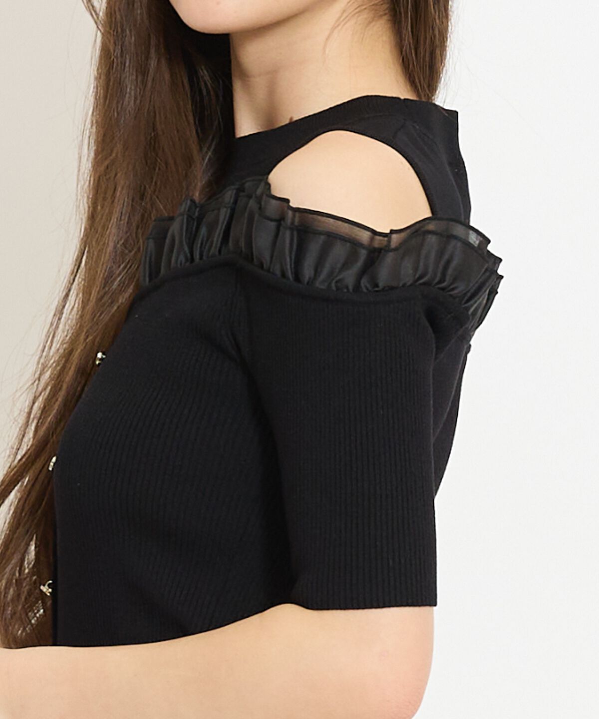 WILLSELECTION「フリルレイヤードリブニット」|ニット・セーター|