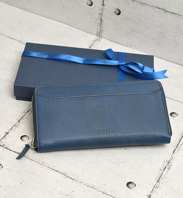 Kinuya Indigo「AWA-AI 　ラウンド長財布」|財布|