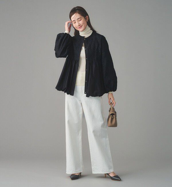 UNITED ARROWS「GISHA 2トーン ジャガード ジャケット」|ノーカラージャケット|