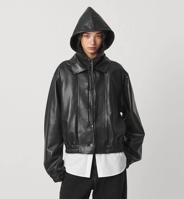 AEWEN MATOPH「＜AEWEN MATOPH＞フードラムレザーブルゾン ‐2WAY‐」|その他|