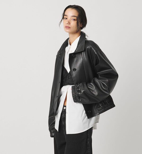 AEWEN MATOPH「＜AEWEN MATOPH＞フードラムレザーブルゾン ‐2WAY‐」|その他|