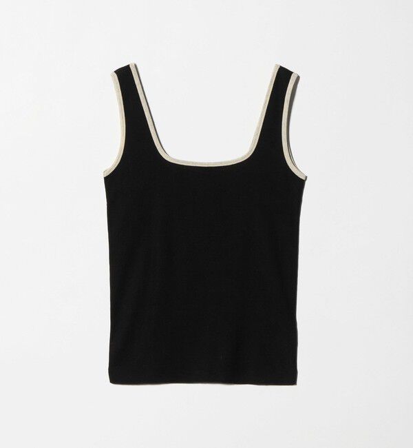 UNITED ARROWS「＜GOOD PEOPLE GOOD STITCHING GOOD PRODUCT＞トリム リブ スクエアネック タンクトップ」|タンクトップ|BLACK