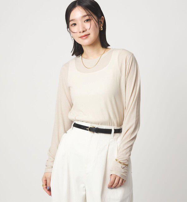 UNITED ARROWS green label relaxing「【WEB限定】＜at ease＞シアー テンジク ロングスリーブ カットソー」|Tシャツ・カットソー|